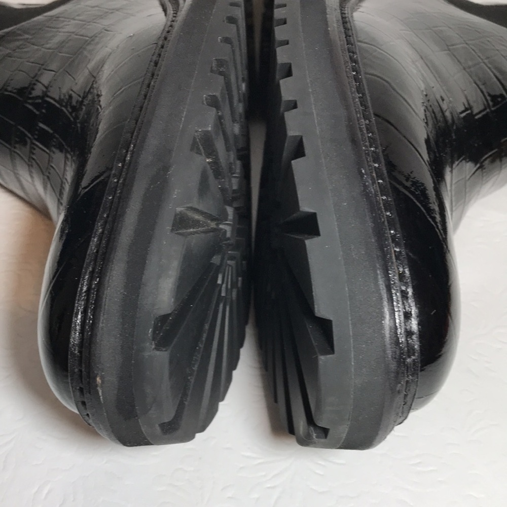 Loeffler Randall Black Croc-Embossed Chelsea Booties - Picture 8 of 14